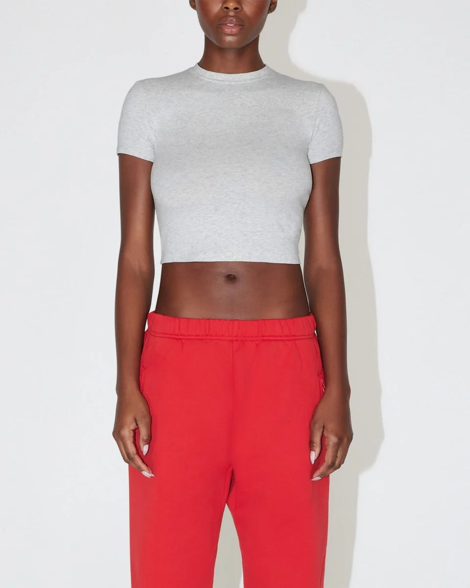 Baby Tee | Light Heather Grey - Image 3