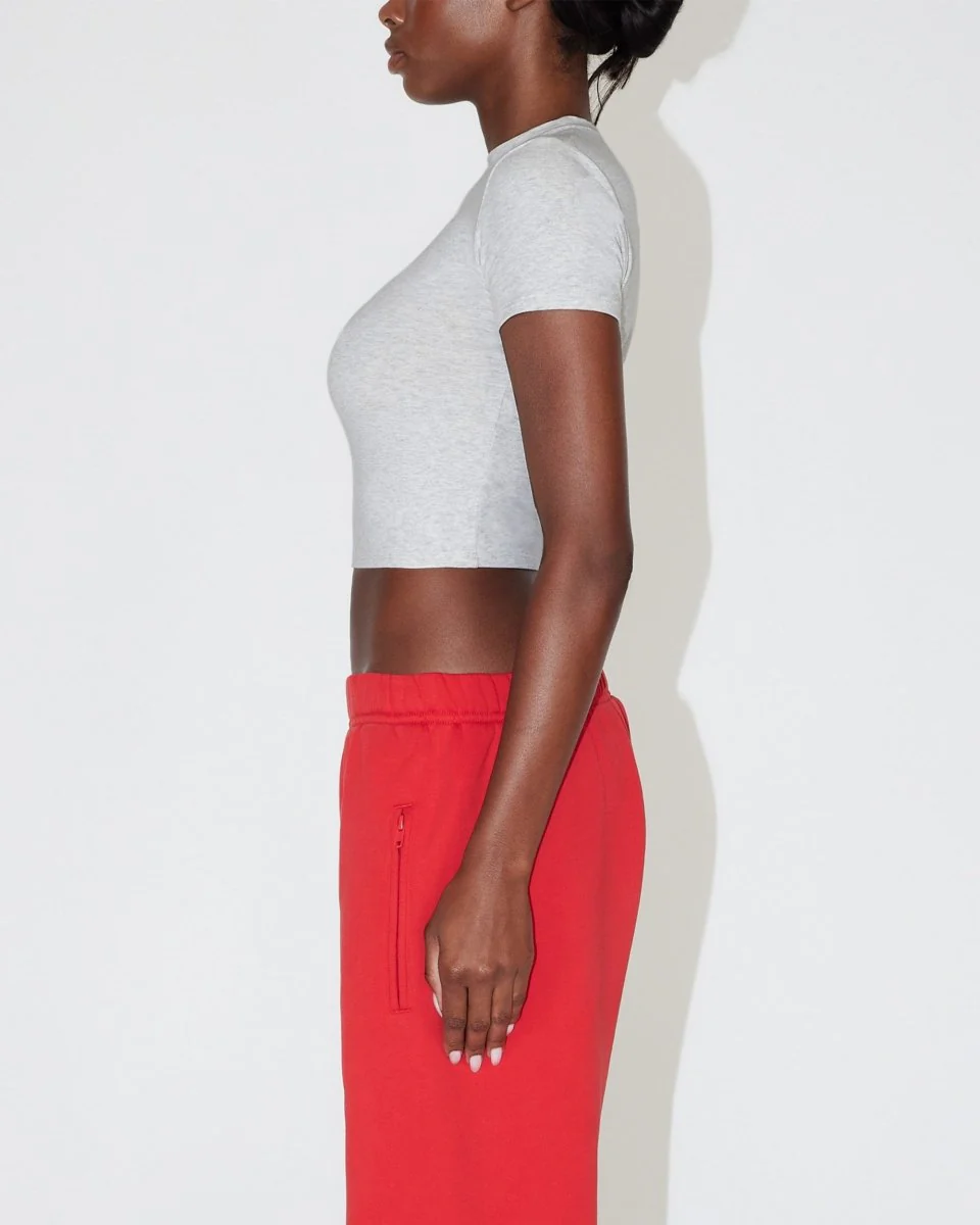 Baby Tee | Light Heather Grey - Image 4