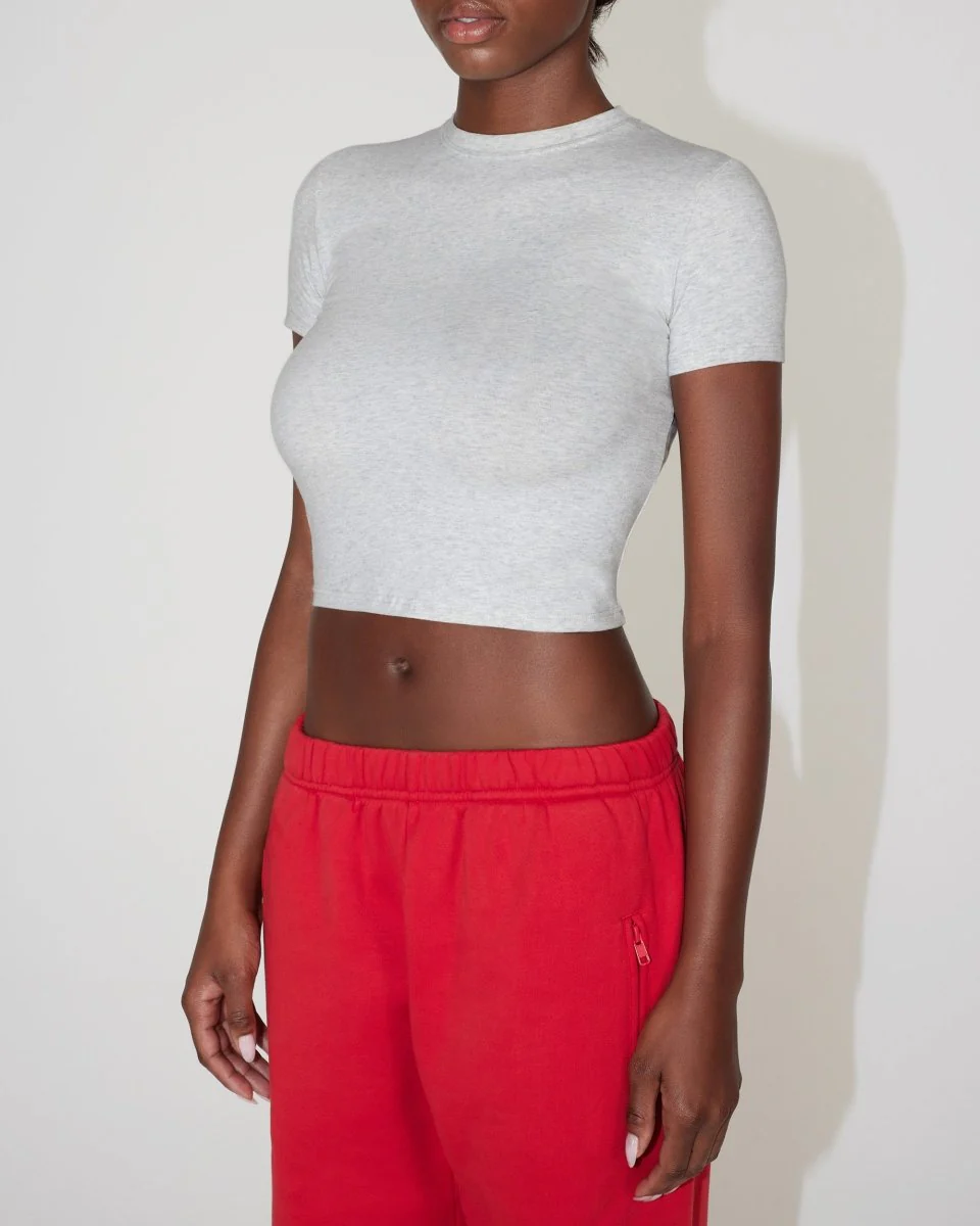 Baby Tee | Light Heather Grey - Image 5