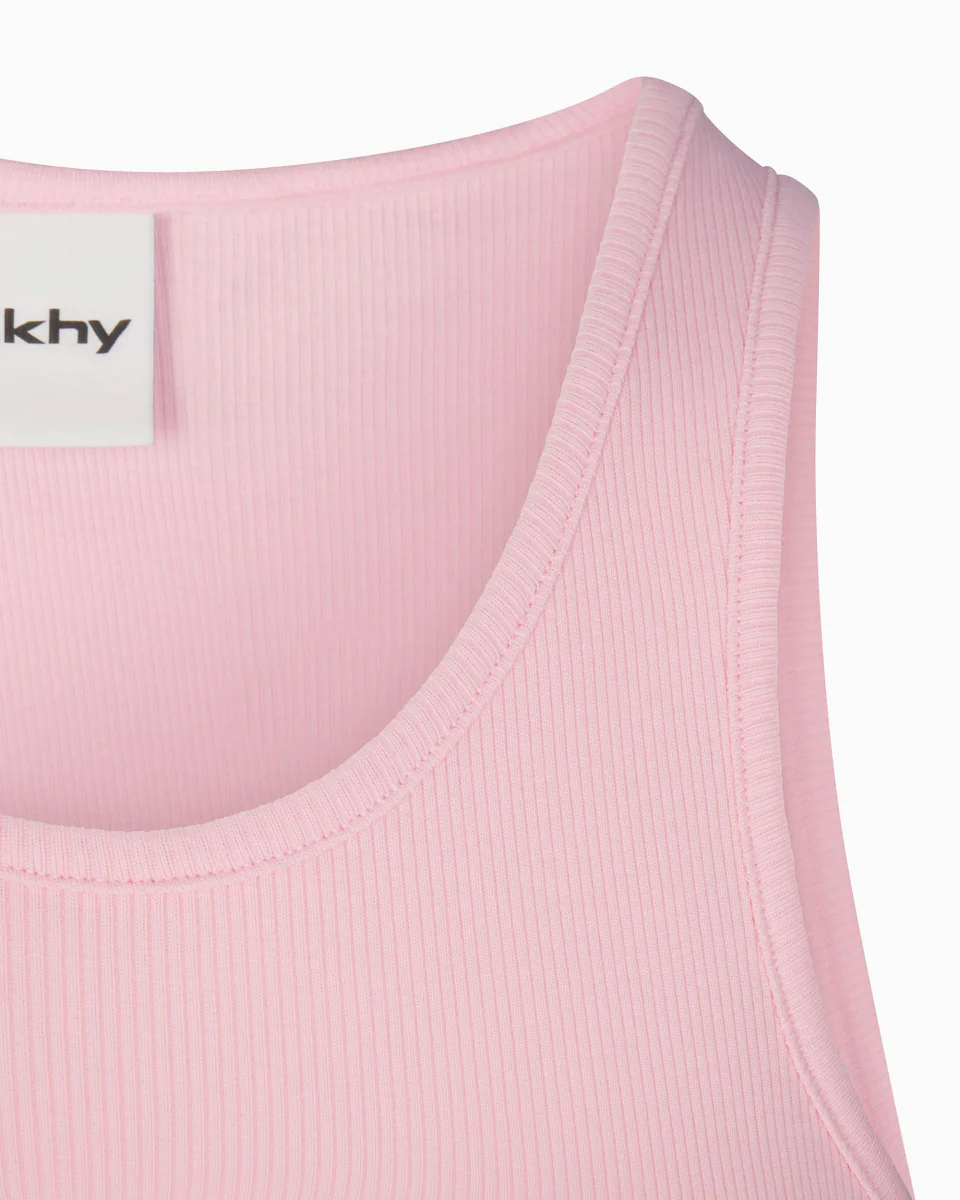 Cropped Raw Hem Rib Tank | Orchid Pink - Image 13