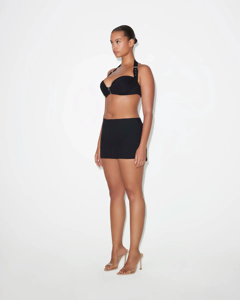 Denim Zipper Bralette | Black - Image 9