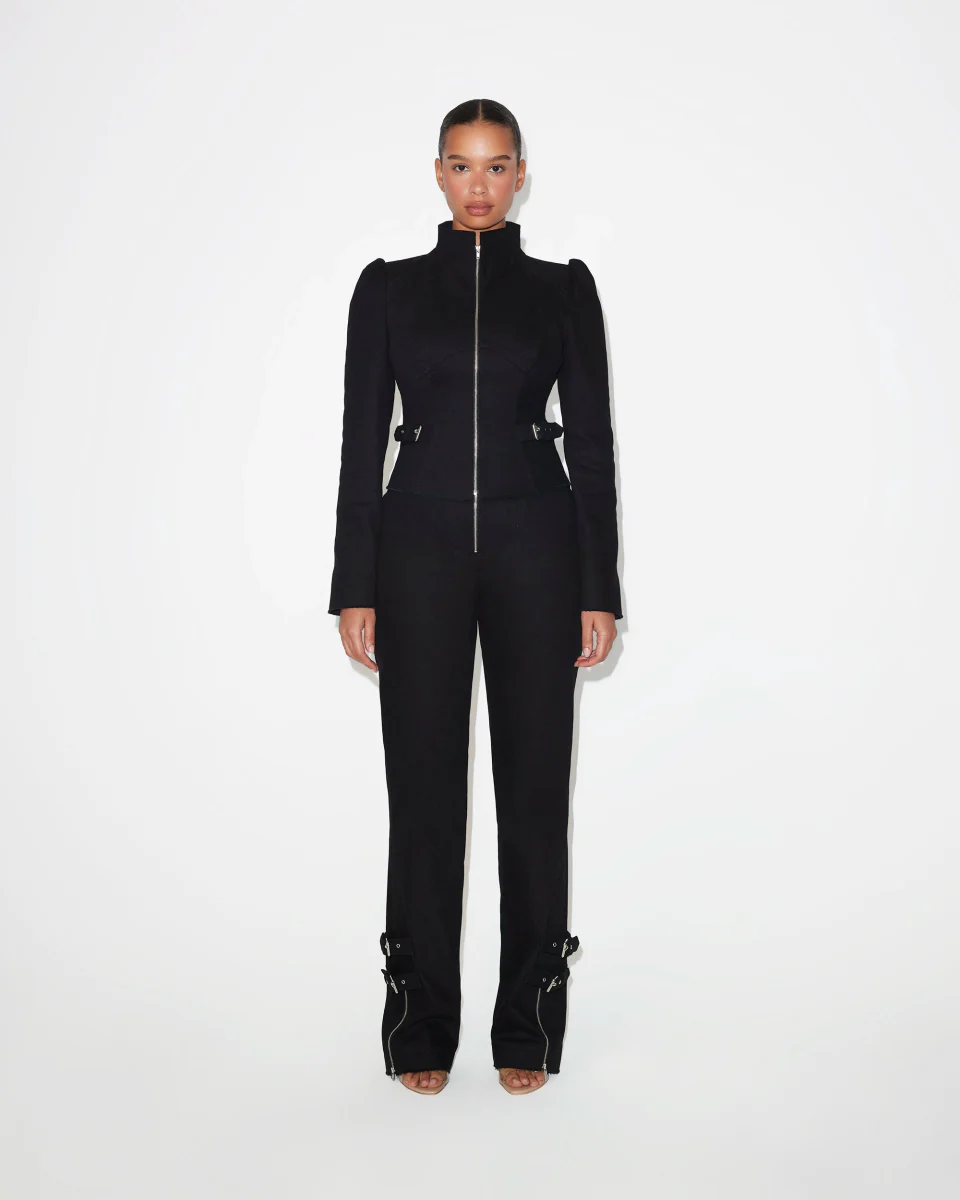 Denim Zipper Jacket | Black - Image 4