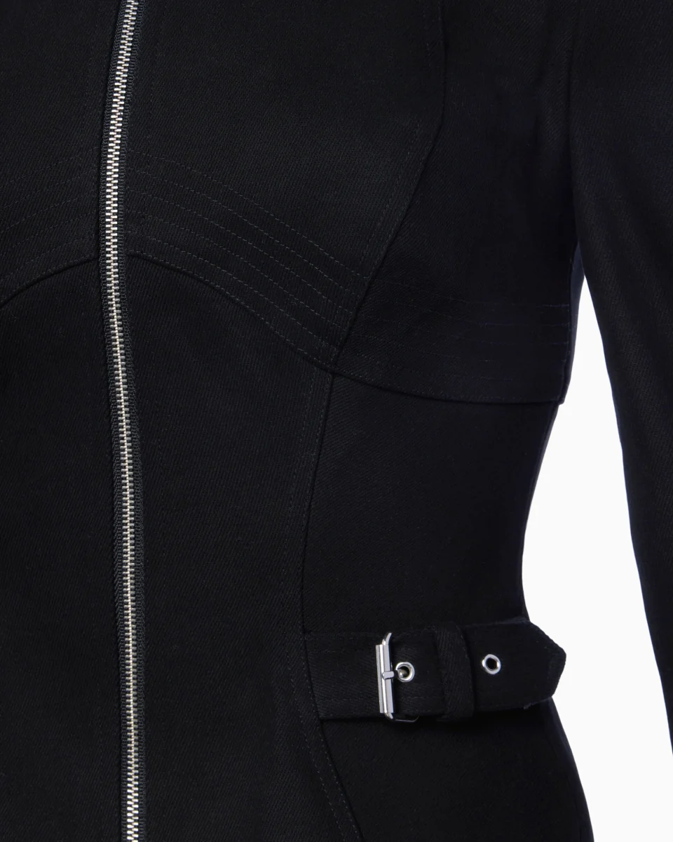 Denim Zipper Jacket | Black - Image 8