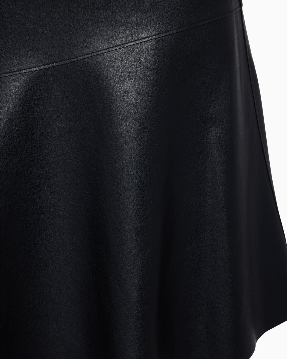 Faux Leather Asymmetrical Skirt | Black - Image 7