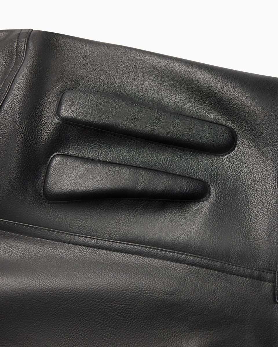 Faux Leather Trench | Black - Image 10