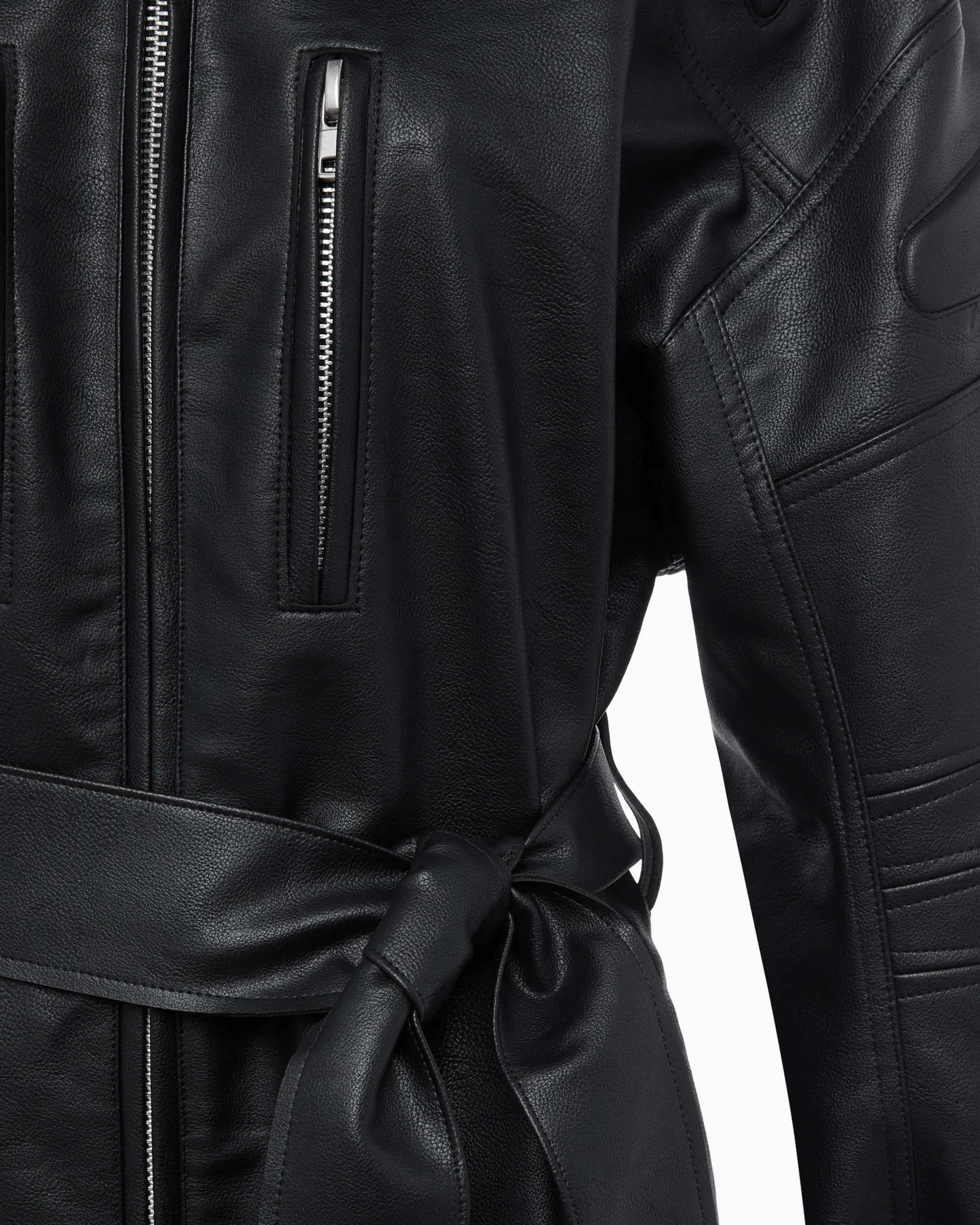 Faux Leather Trench | Black - Image 7