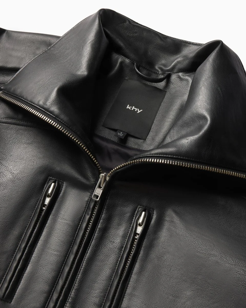 Faux Leather Trench | Black - Image 8