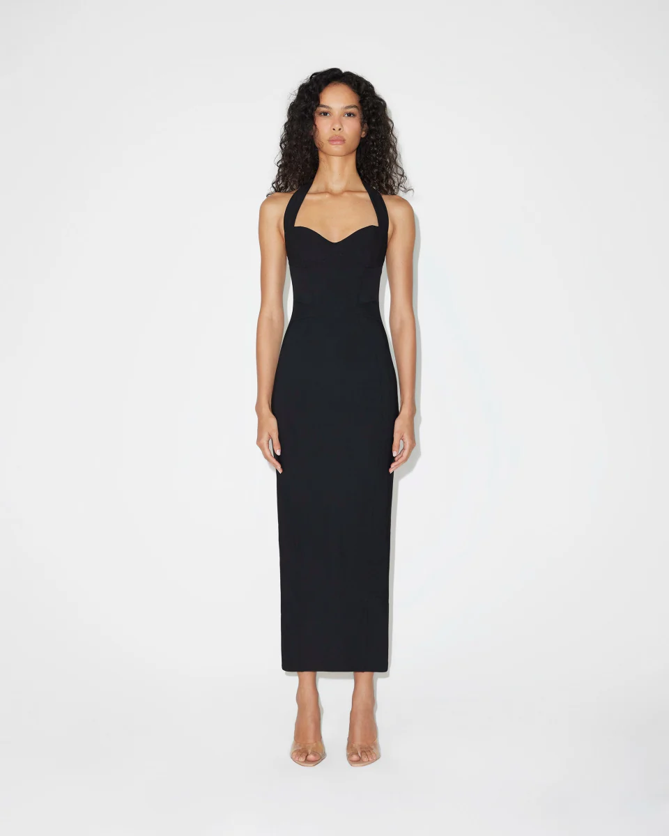 Fitted Halter Dress | Black - Image 4