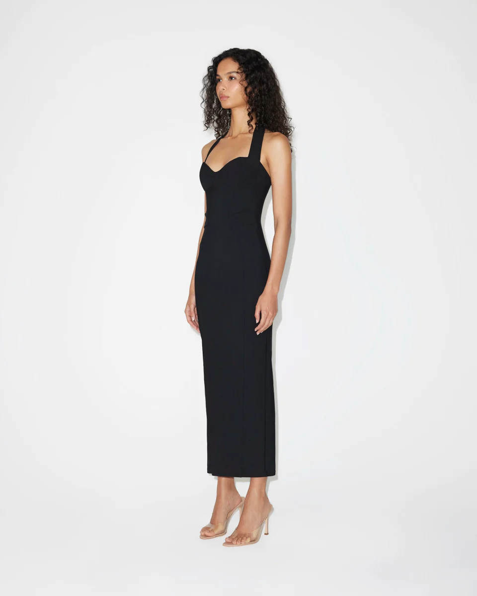 Fitted Halter Dress | Black - Image 5