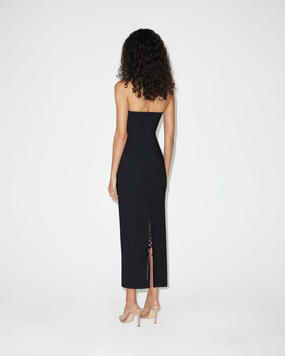 Fitted Halter Dress | Black - Image 6