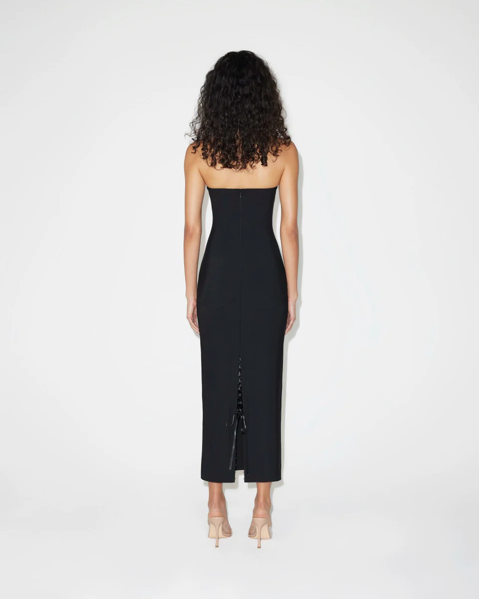 Fitted Halter Dress | Black - Image 7