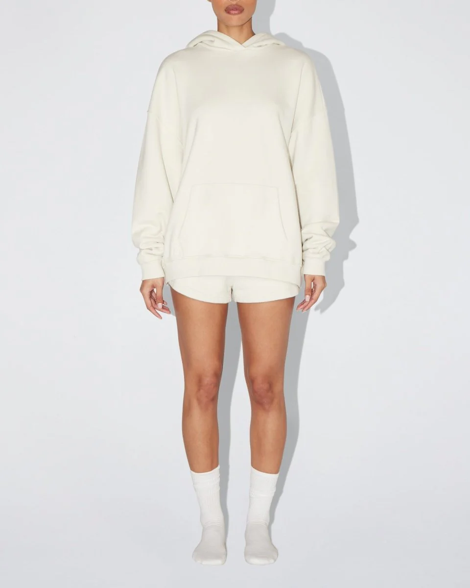 Fleece Oversized Hoodie | Ecru - Image 3