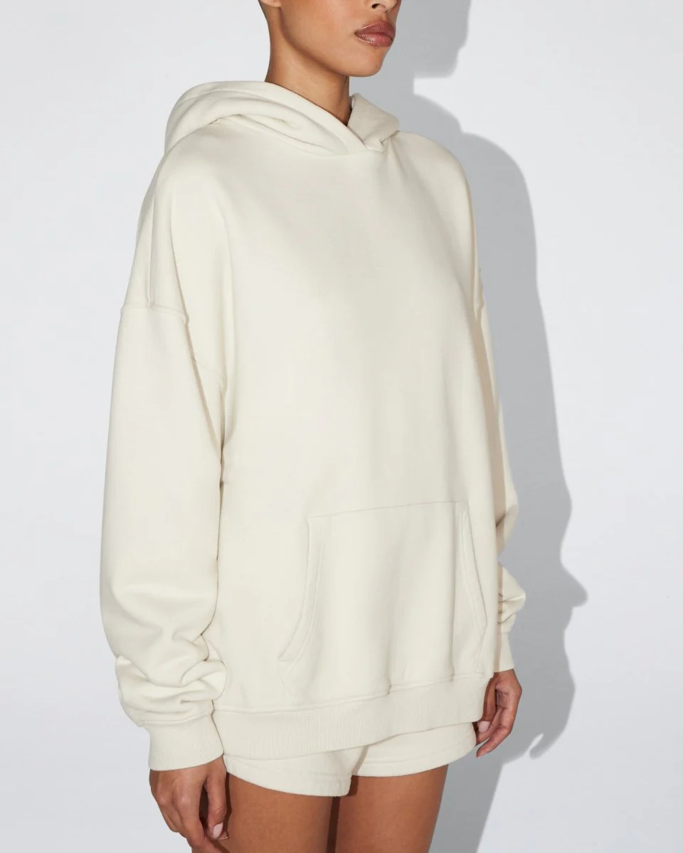 Fleece Oversized Hoodie | Ecru - Image 4