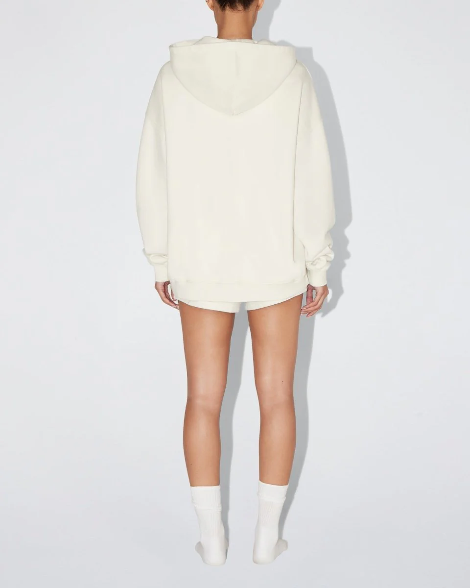 Fleece Oversized Hoodie | Ecru - Image 6