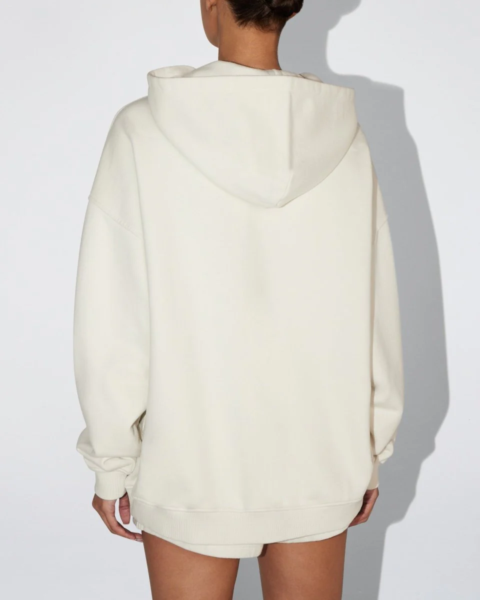 Fleece Oversized Hoodie | Ecru - Image 7