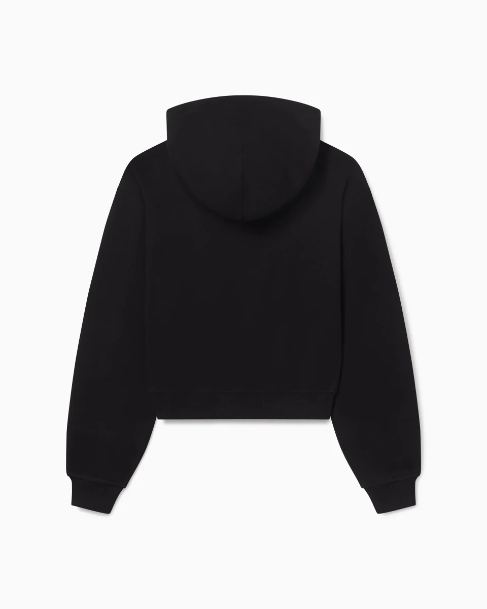 Fleece Zip Hoodie with Oversized Hood | Black - Image 13