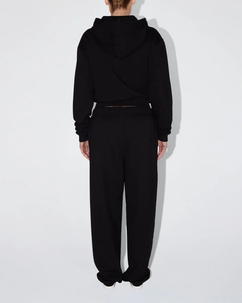 Fleece Zip Hoodie with Oversized Hood | Black - Image 6