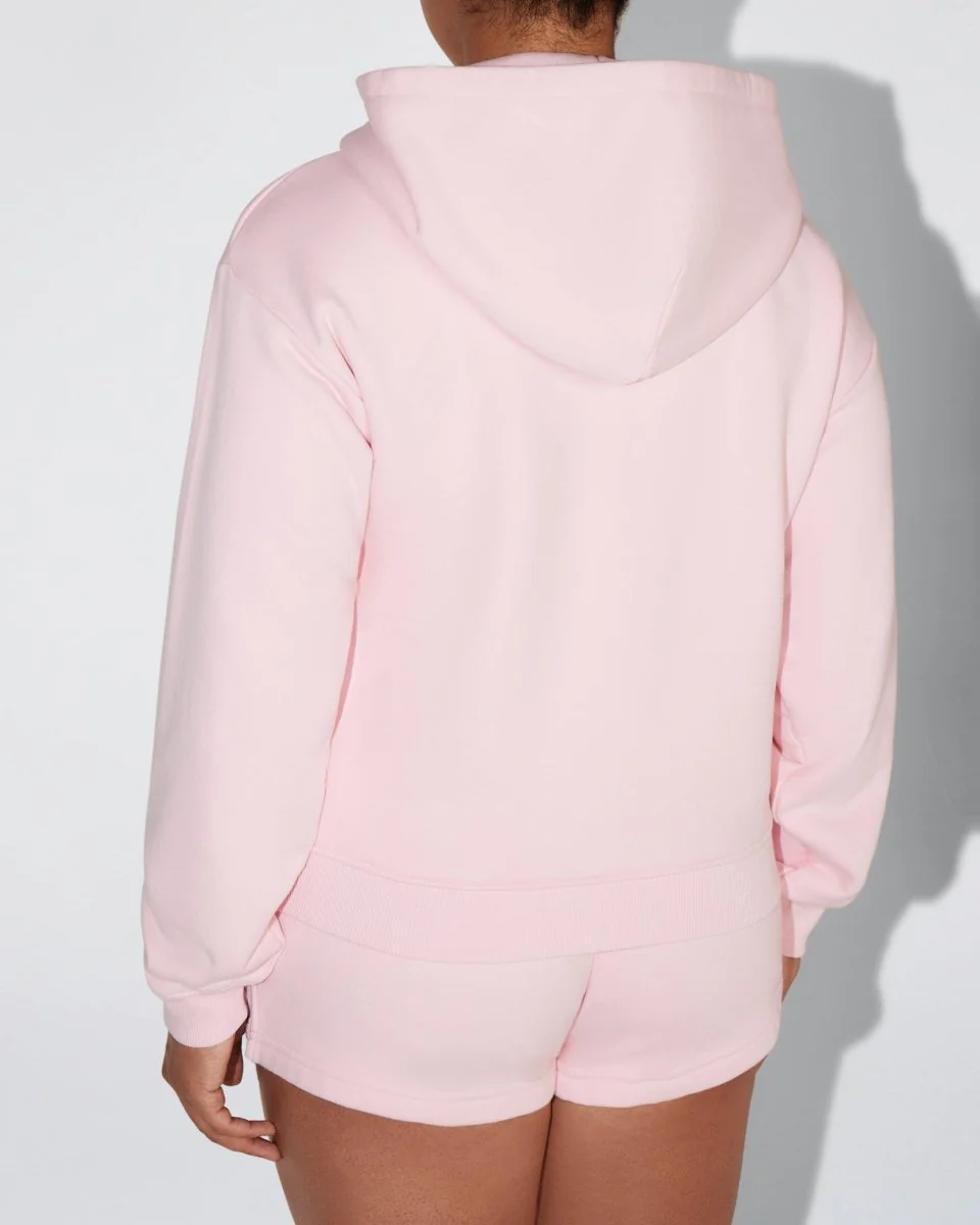 Fleece Zip Hoodie with Oversized Hood | Orchid Pink - Image 7
