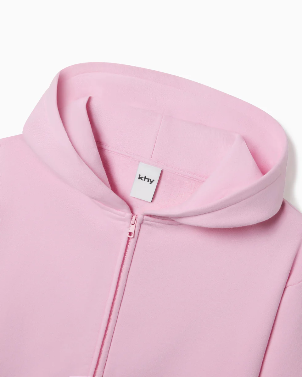 Fleece Zip Hoodie with Oversized Hood | Orchid Pink - Image 8