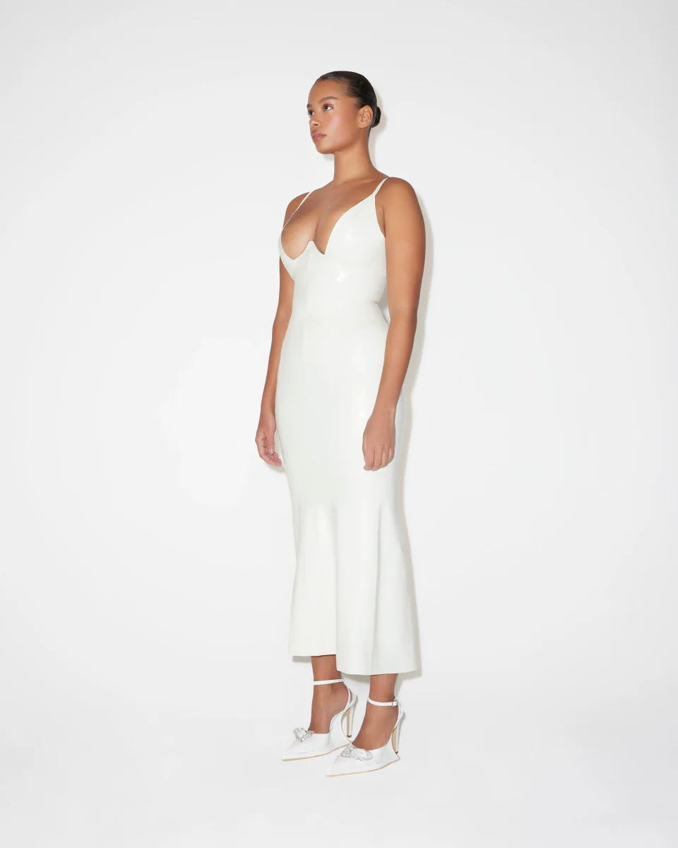 Latex Maxi Skirt | Bone - Image 4