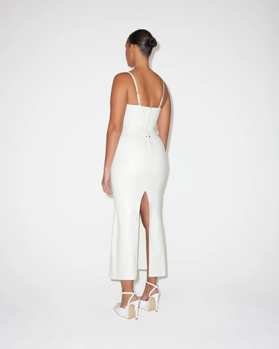 Latex Maxi Skirt | Bone - Image 5