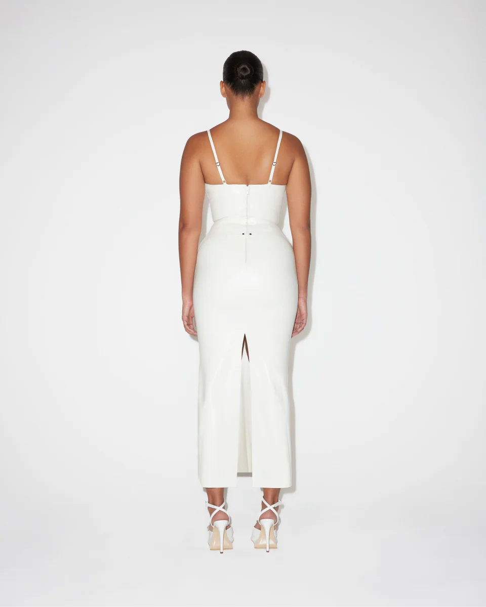 Latex Maxi Skirt | Bone - Image 6