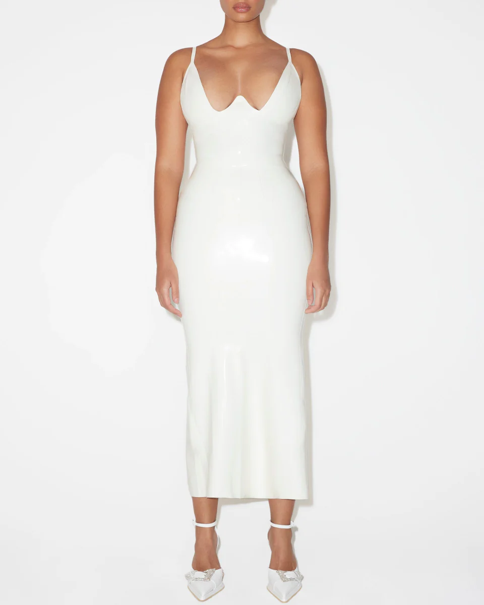 Latex Maxi Skirt | Bone - Image 8