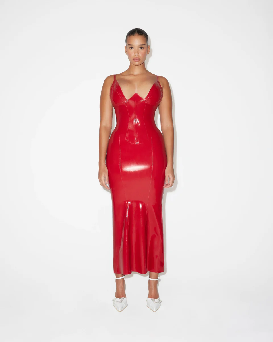 Latex Maxi Skirt | Rouge - Image 3