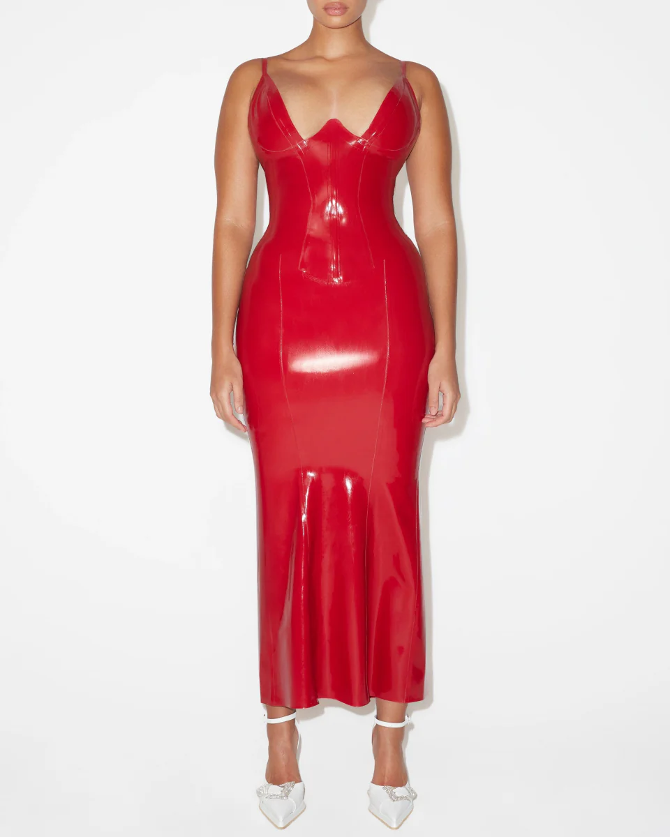 Latex Maxi Skirt | Rouge - Image 8