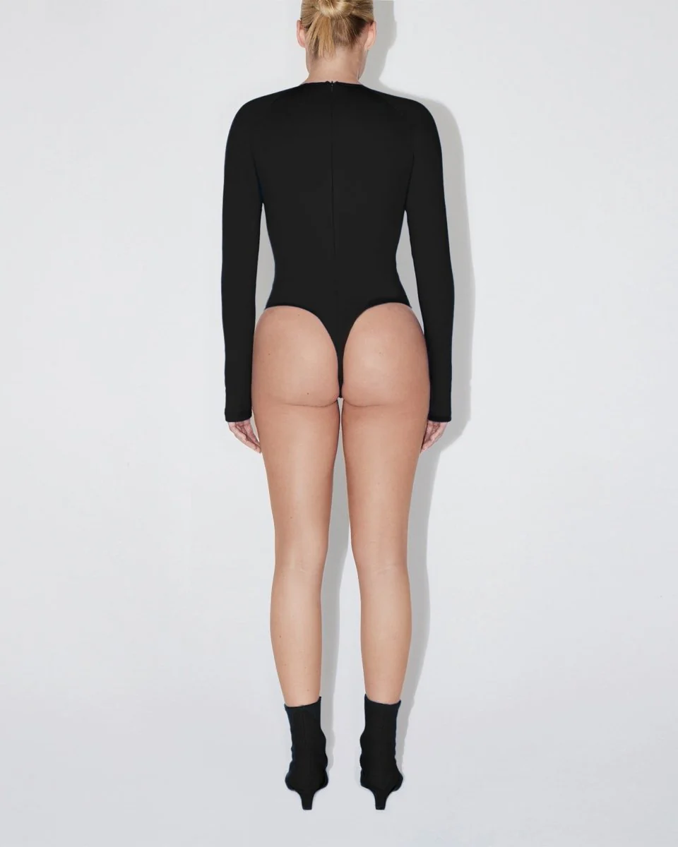 Long Sleeve Bodysuit | Black - Image 5