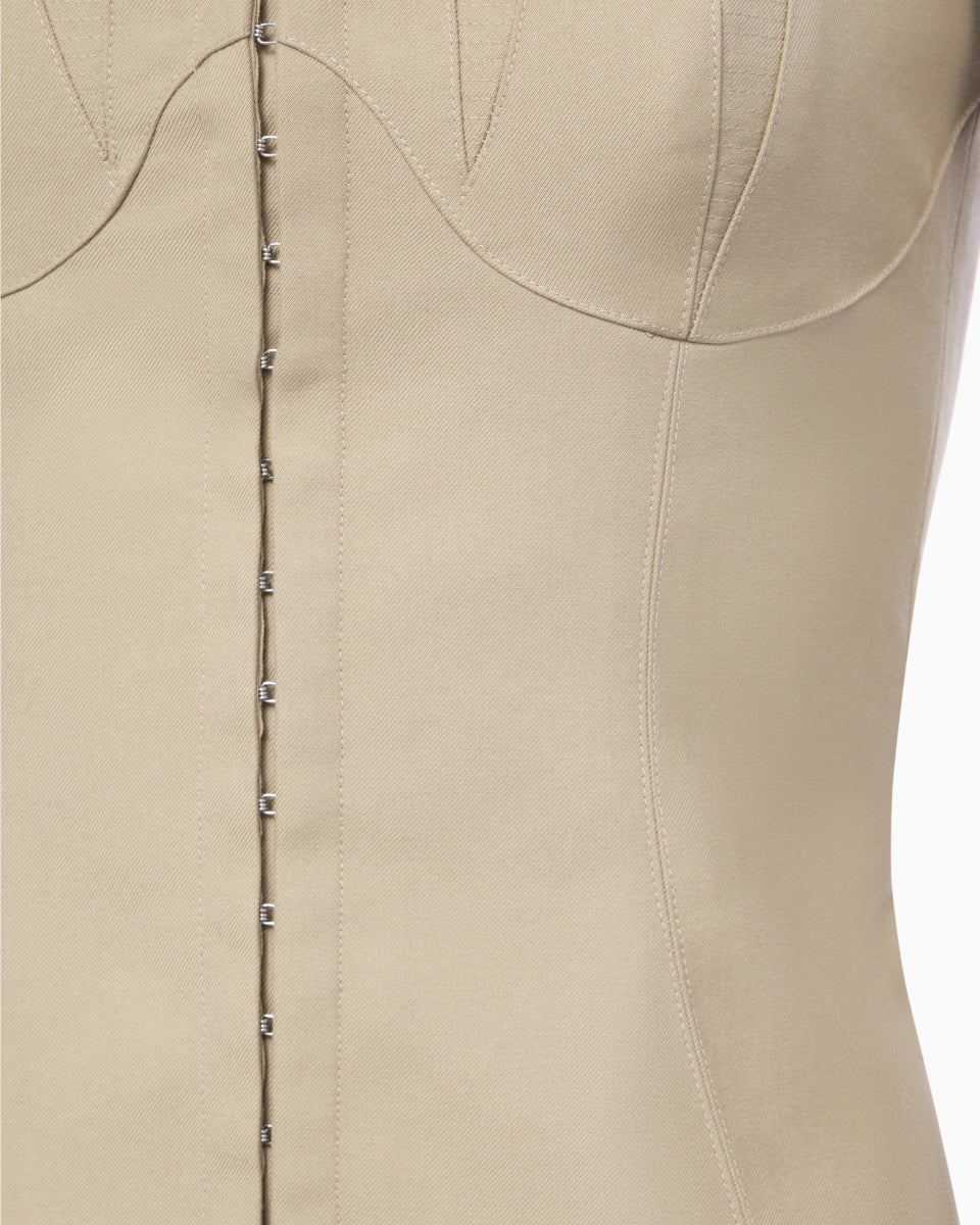 Long Sleeve Corset Top | Sand - Image 7