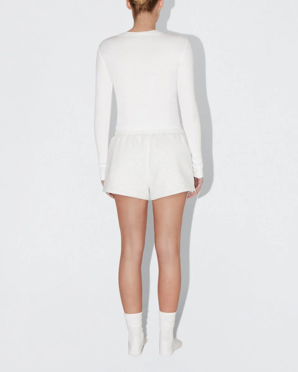 Long Sleeve Ribbed Tee | White - Image 5