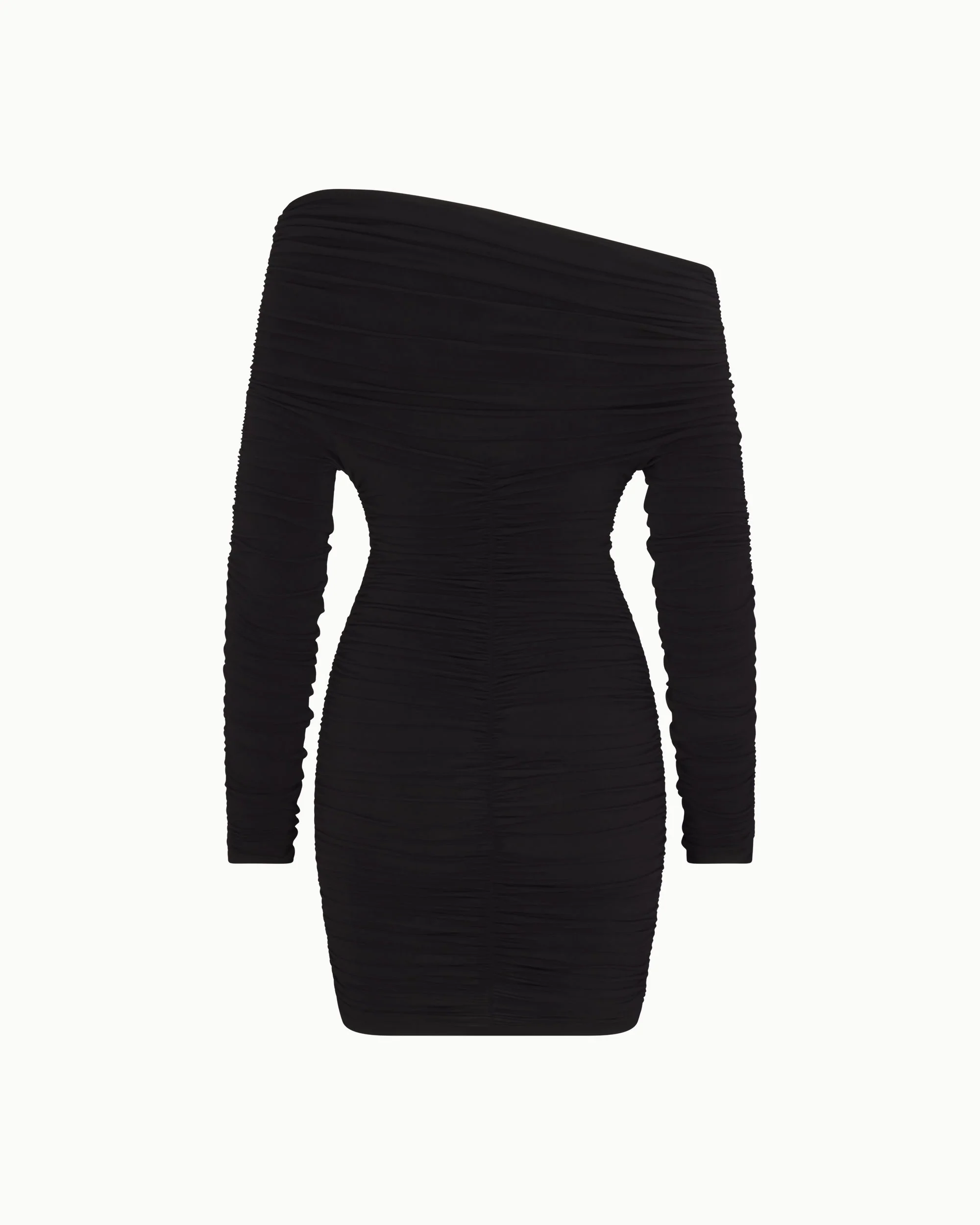 Long Sleeve Ruched Mini Dress | Black - Image 9