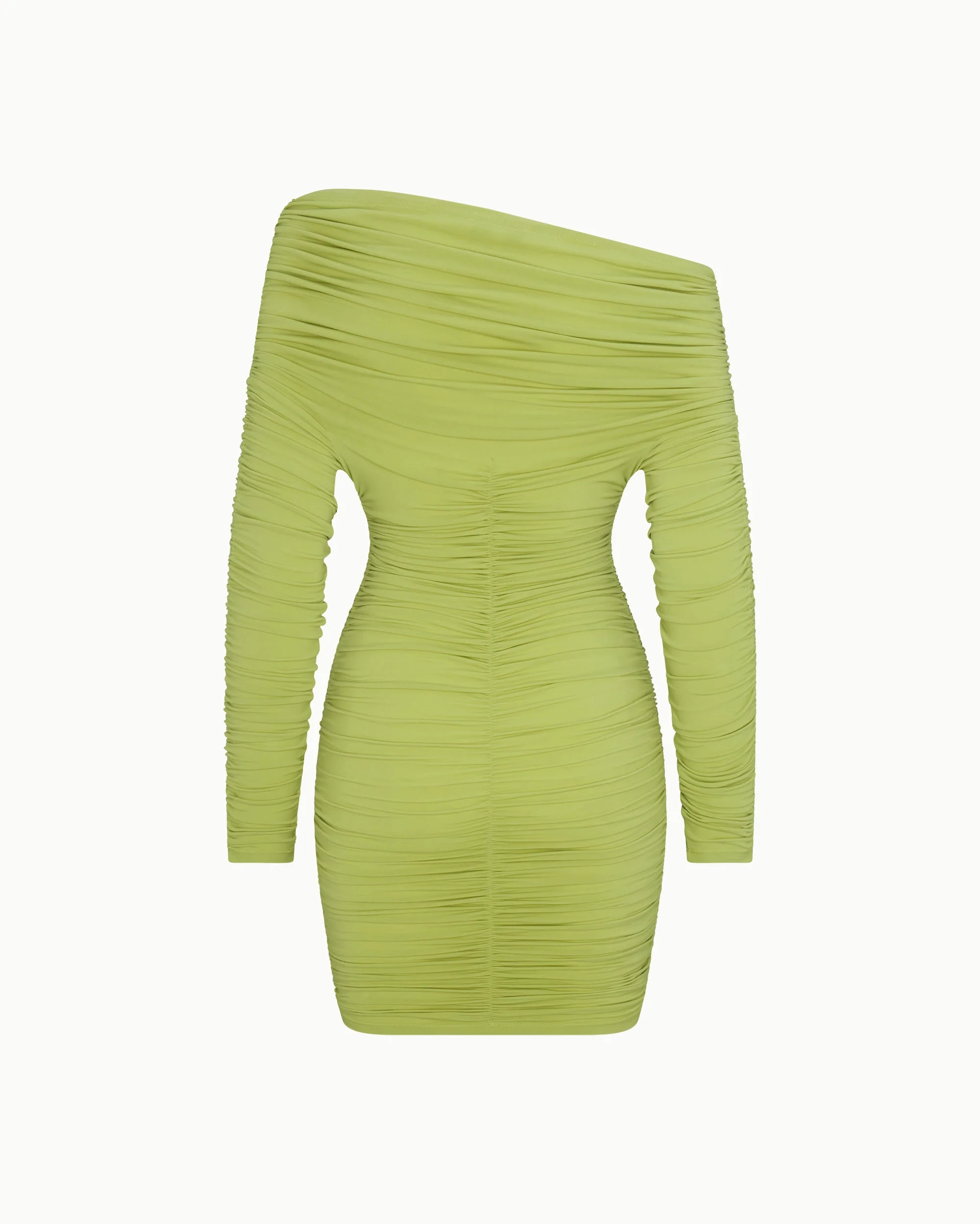 Long Sleeve Ruched Mini Dress | Dark Citron - Image 8