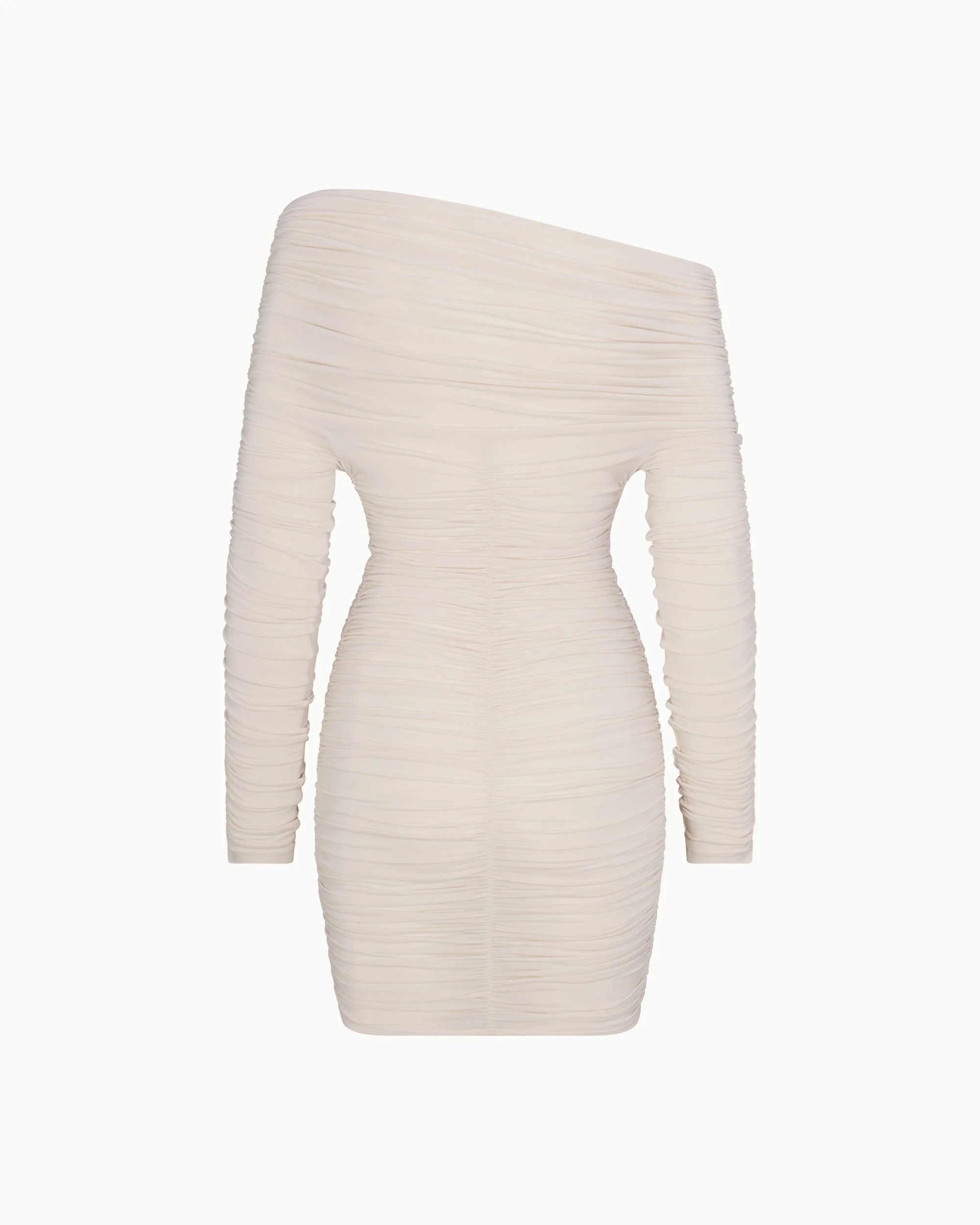 Long Sleeve Ruched Mini Dress | Shell - Image 10