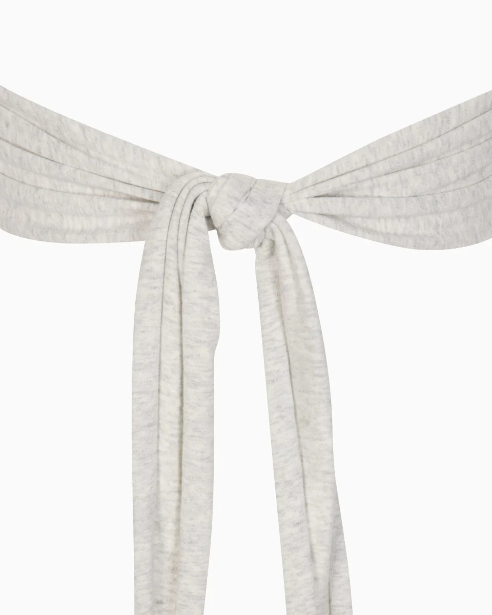 Long Sleeve Wrap Top | Light Heather Grey - Image 9