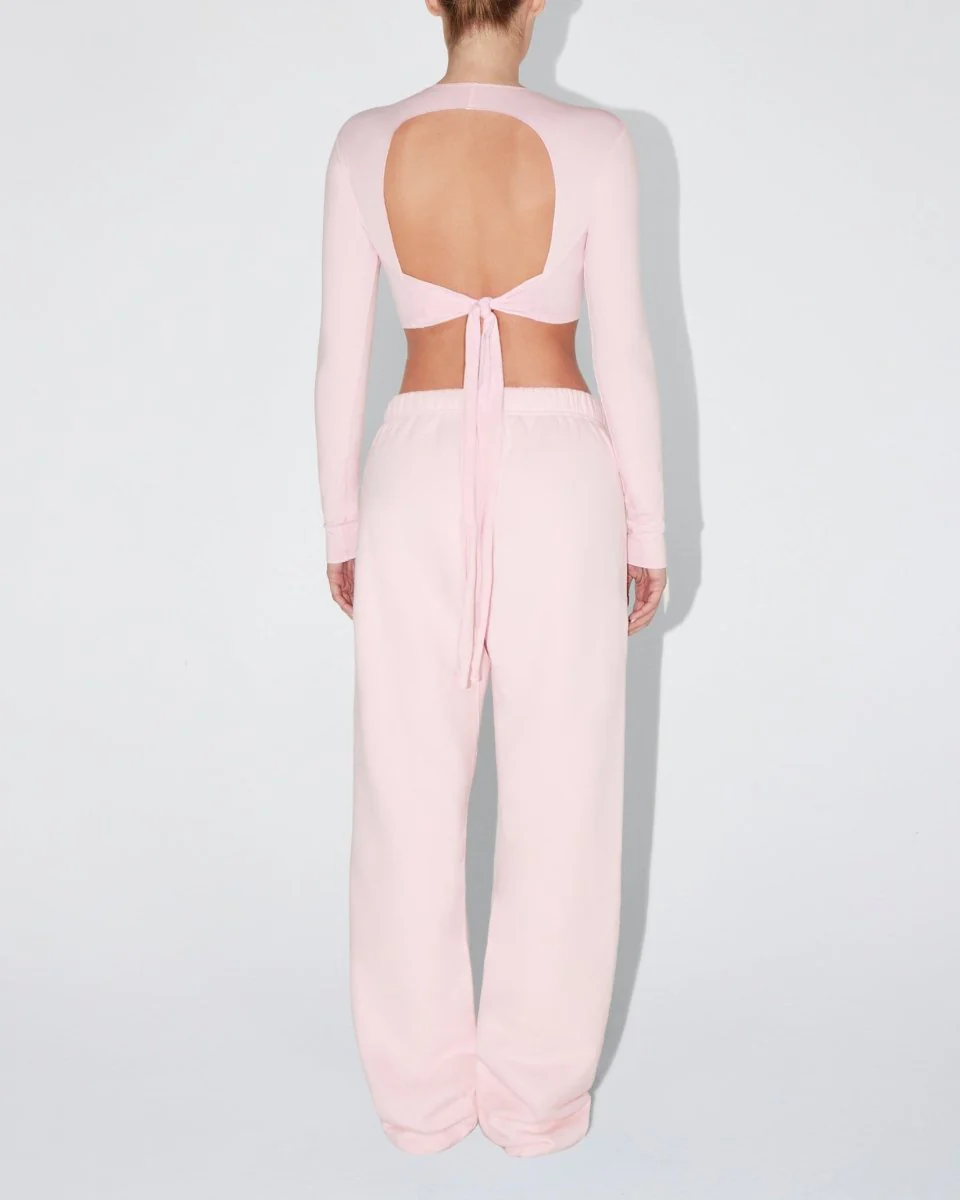 Long Sleeve Wrap Top | Orchid Pink - Image 4