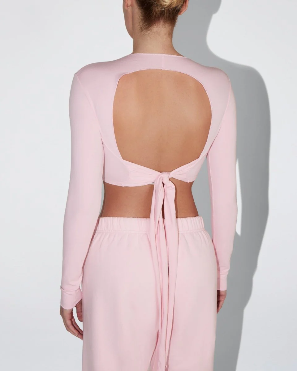 Long Sleeve Wrap Top | Orchid Pink - Image 7