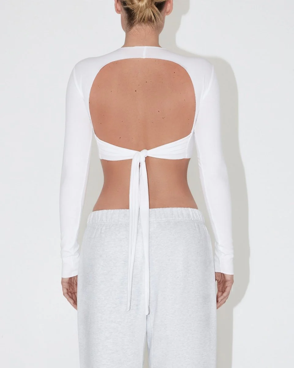 Long Sleeve Wrap Top | White - Image 4