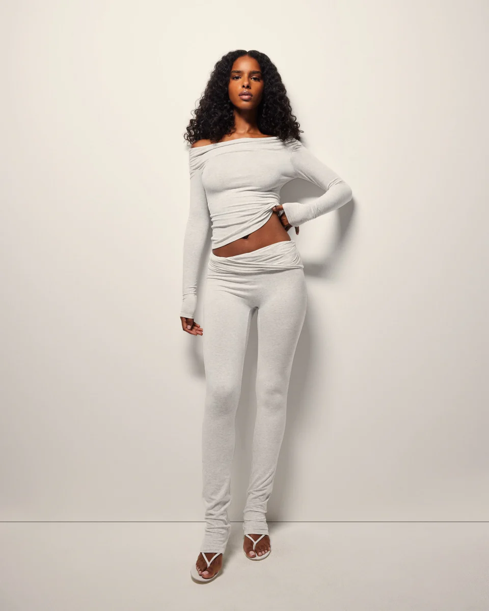 Off The Shoulder Long Sleeve | Heather Grey - Image 10