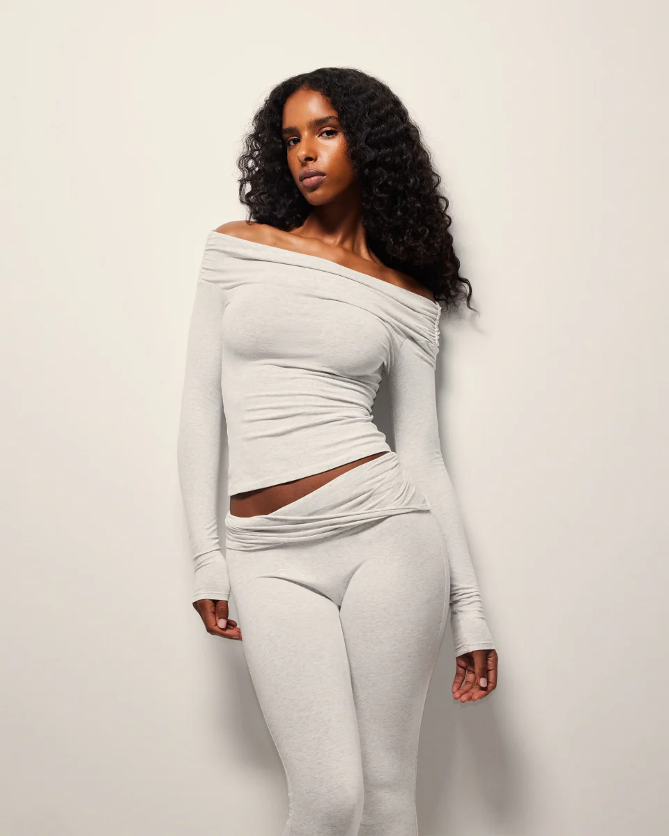 Off The Shoulder Long Sleeve | Heather Grey - Image 11