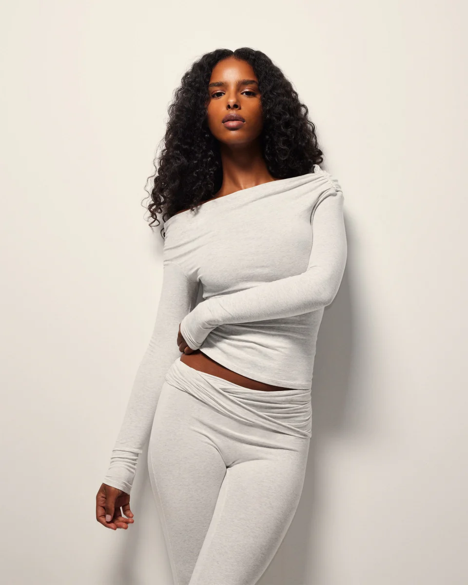 Off The Shoulder Long Sleeve | Heather Grey - Image 7