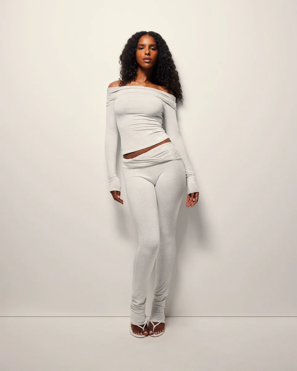 Off The Shoulder Long Sleeve | Heather Grey - Image 9