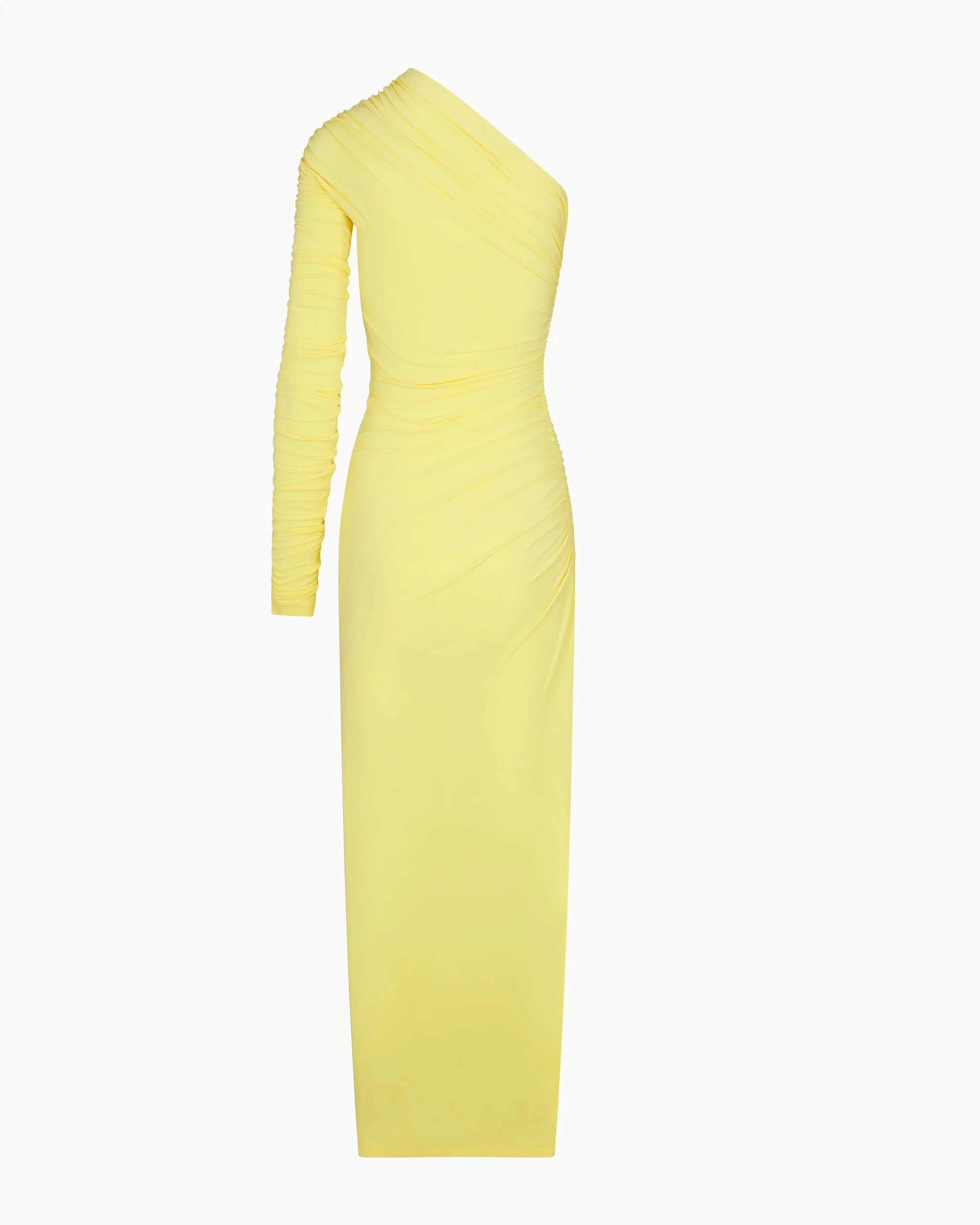 One Shoulder Ruched Gown | Golden - Image 9