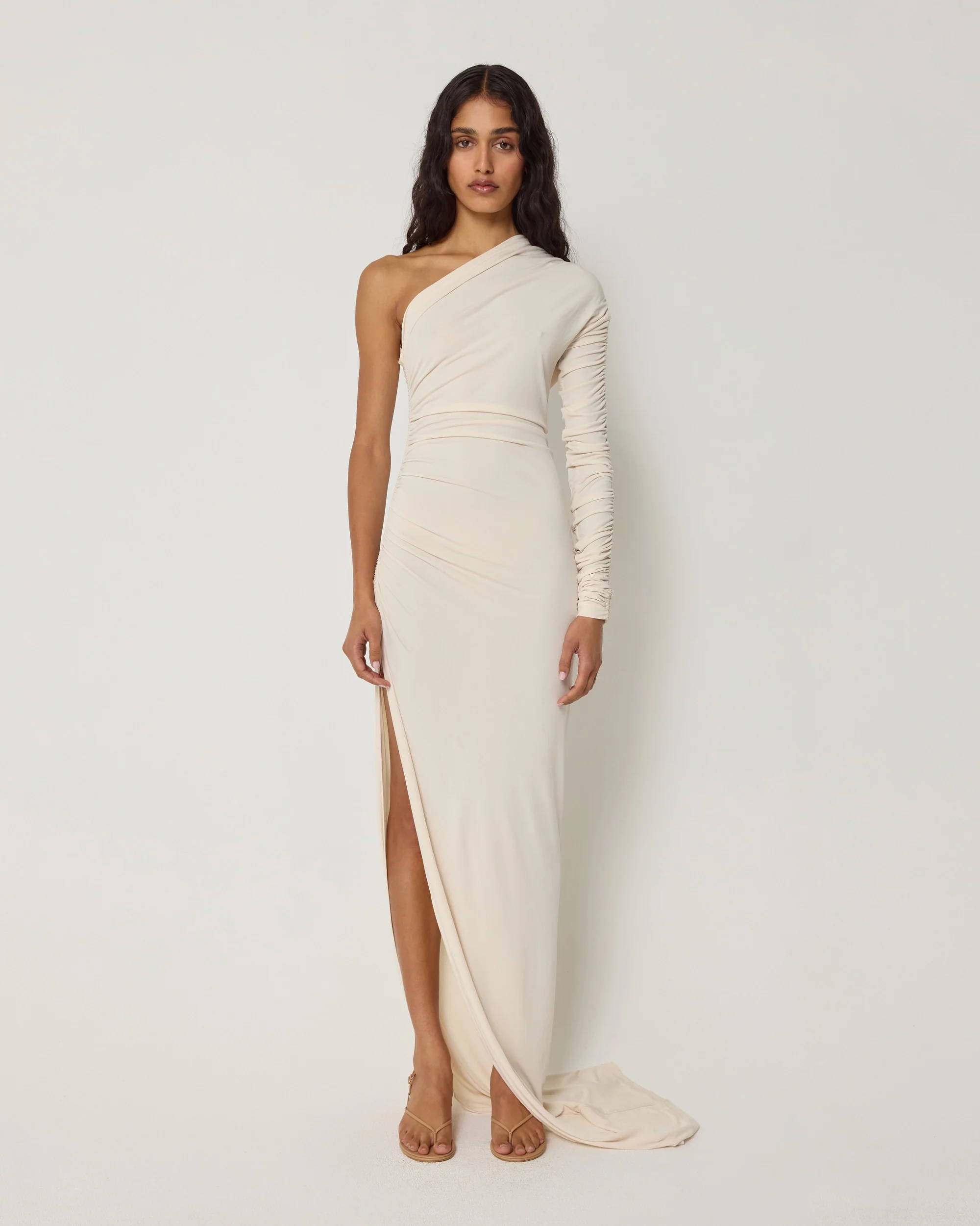 One Shoulder Ruched Gown | Shell - Image 3