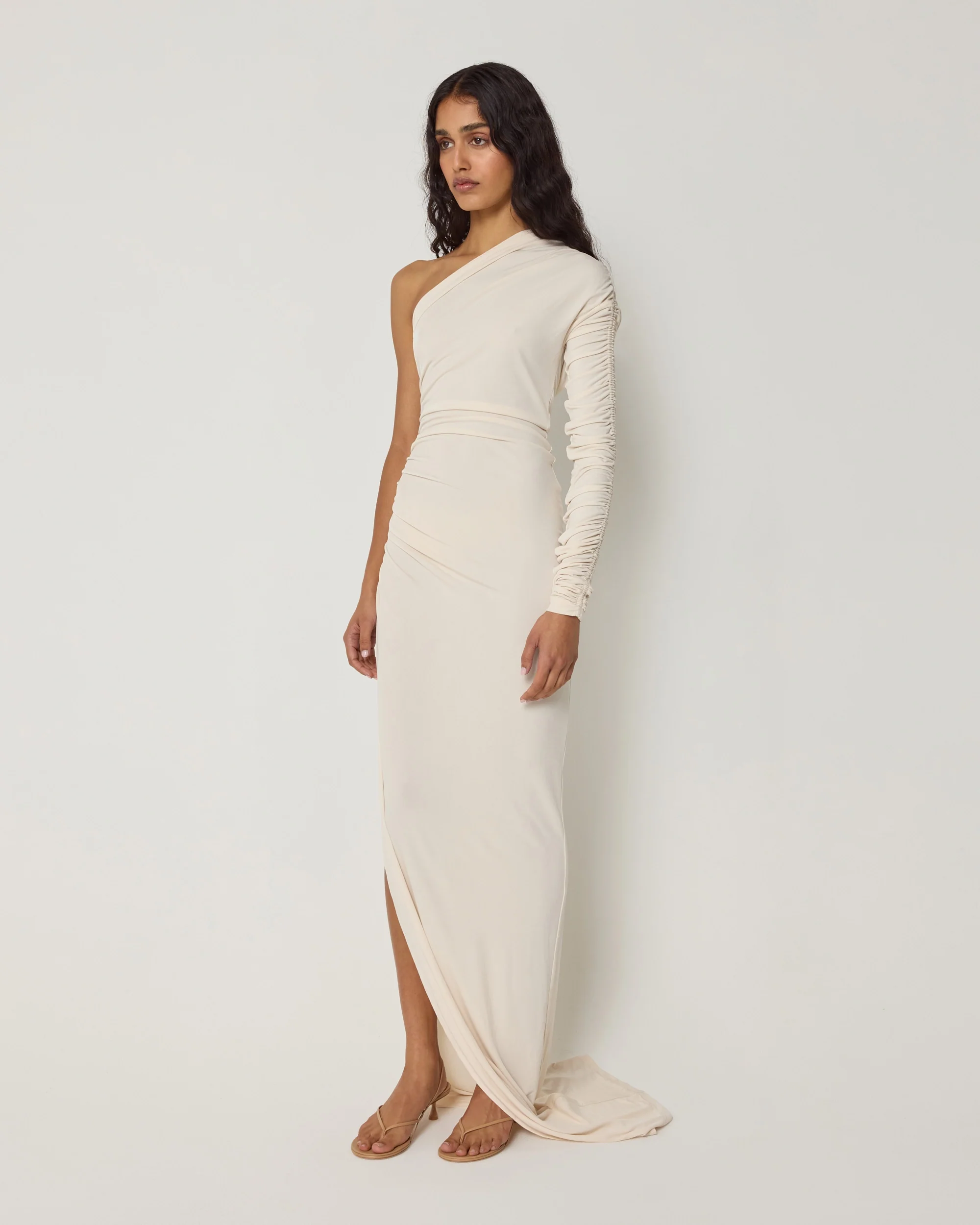 One Shoulder Ruched Gown | Shell - Image 4