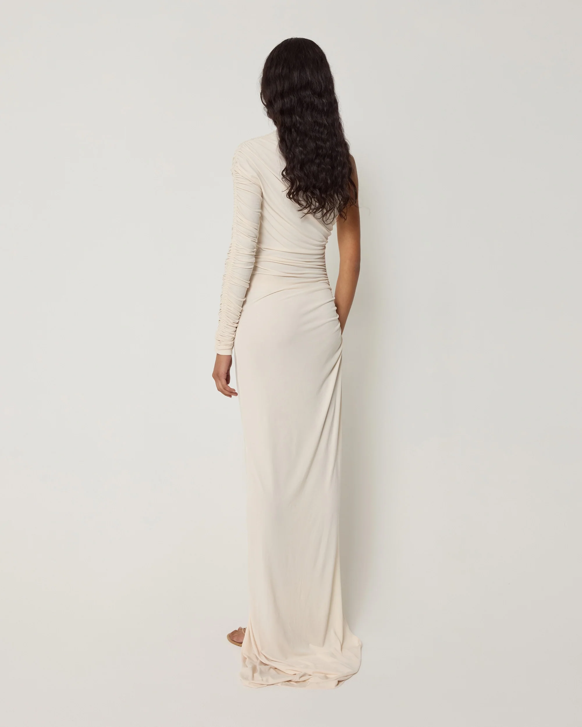 One Shoulder Ruched Gown | Shell - Image 5