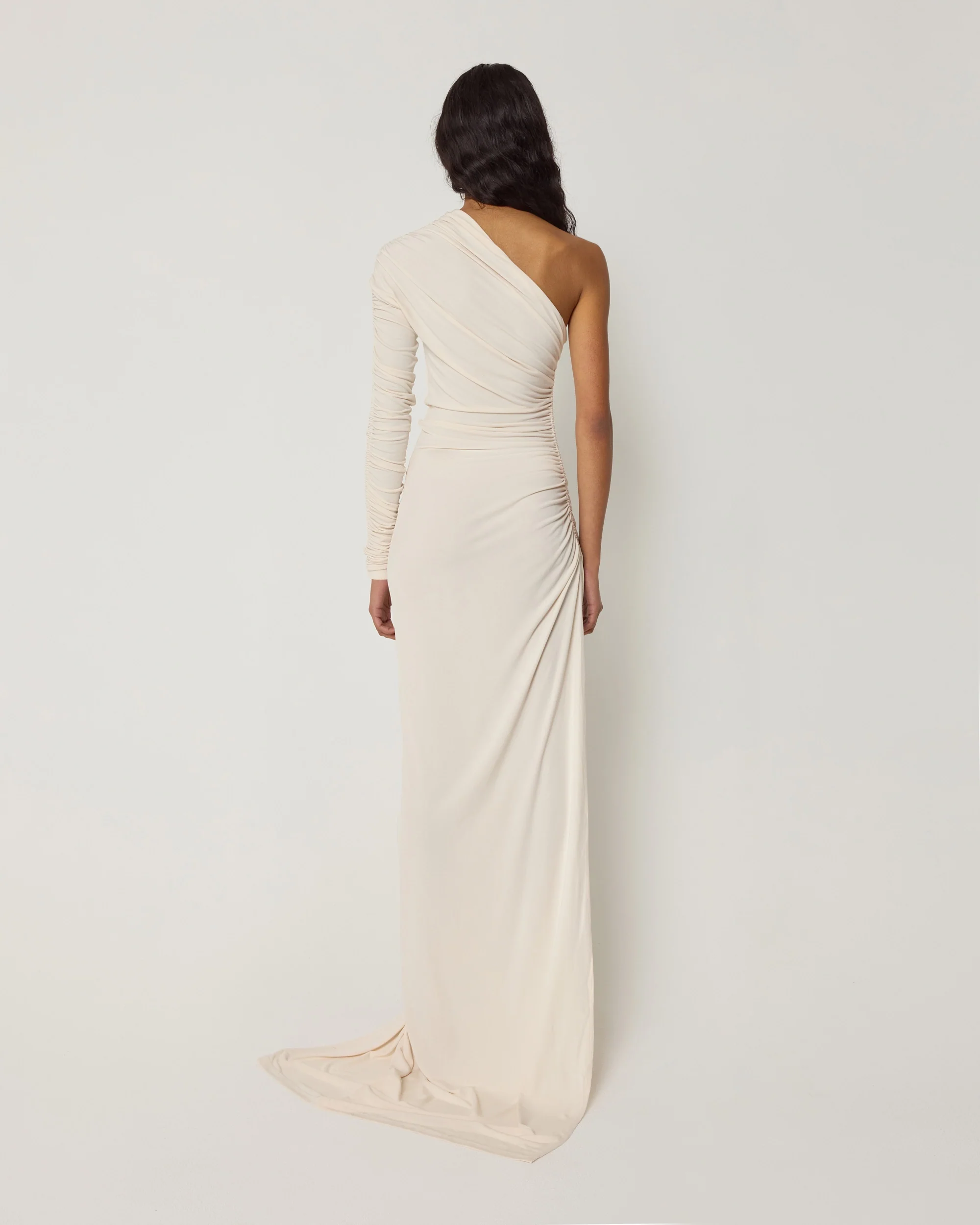 One Shoulder Ruched Gown | Shell - Image 6