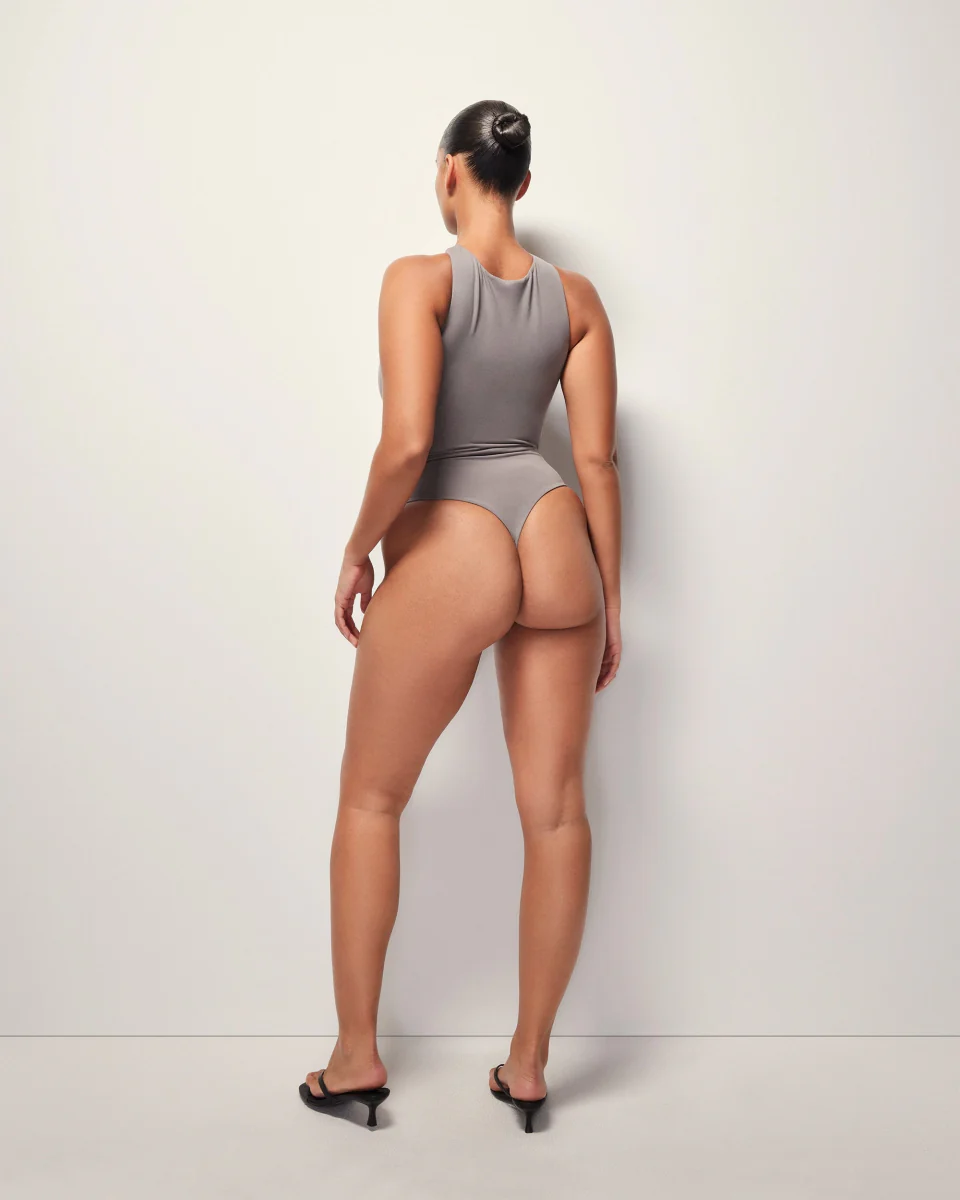 Pierced Halter Bodysuit | Slate - Image 4