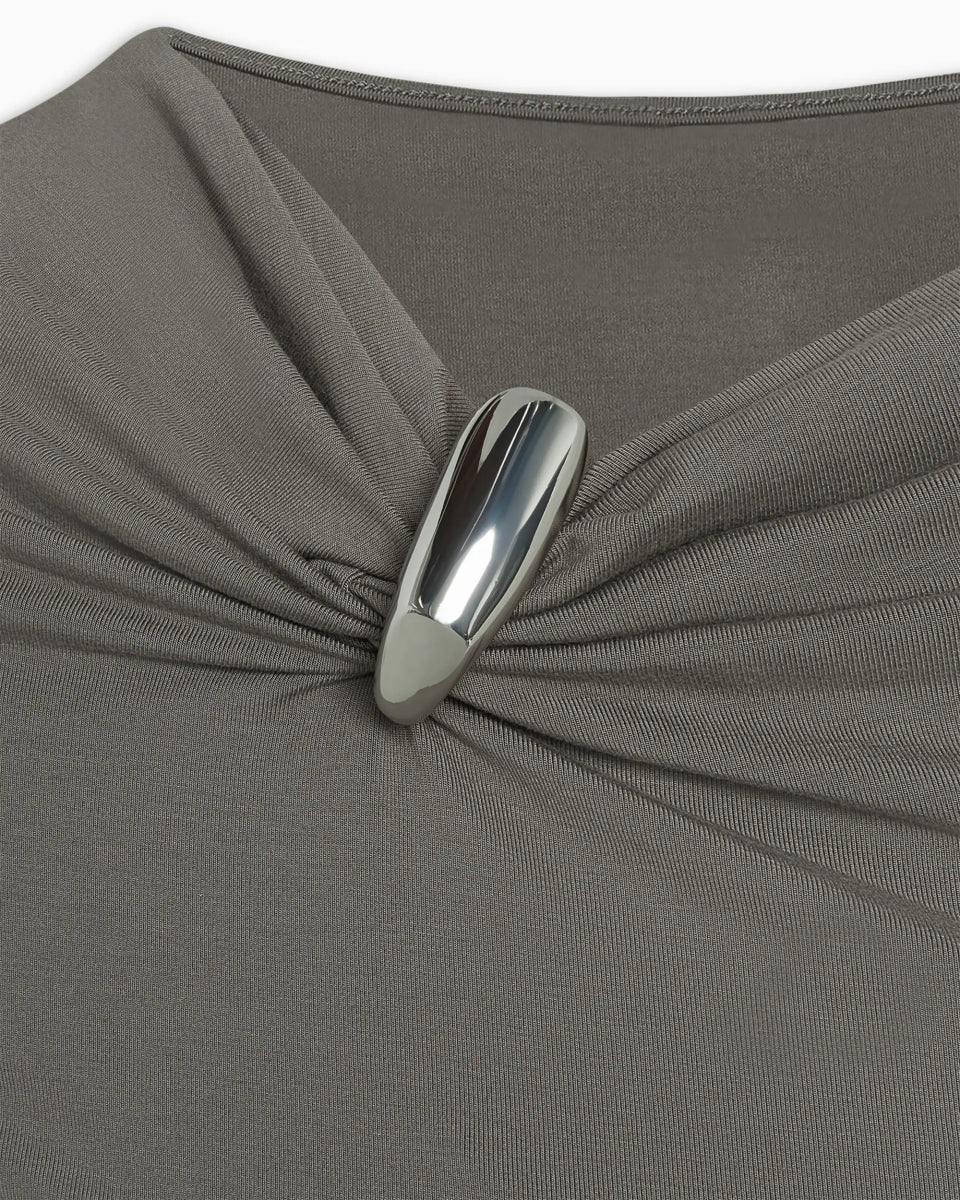 Pierced Short Sleeve Top | Slate - Image 3